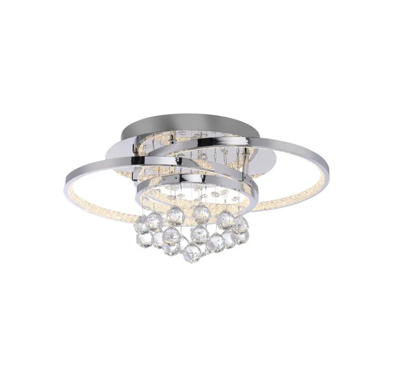 LED Deckenleuchte LED Deckenleuchte Kristall, dimmbar per Wandschalter, Lichttemperatur warmweiß, 32 W, 3000, dimmbar per Wandschalter, dekorativ von Paul Neuhaus in Silber – Produktfoto