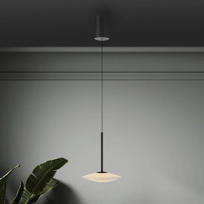 LED hanglamp Elipsa, 1-lamp, wit/zwart de Paul Neuhaus en Noir, Blanc – photo produit