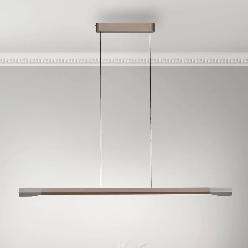 LED hanglamp Hoop, bruin, 128 cm, dimbaar by Paul Neuhaus in Koffiebruin – product photo