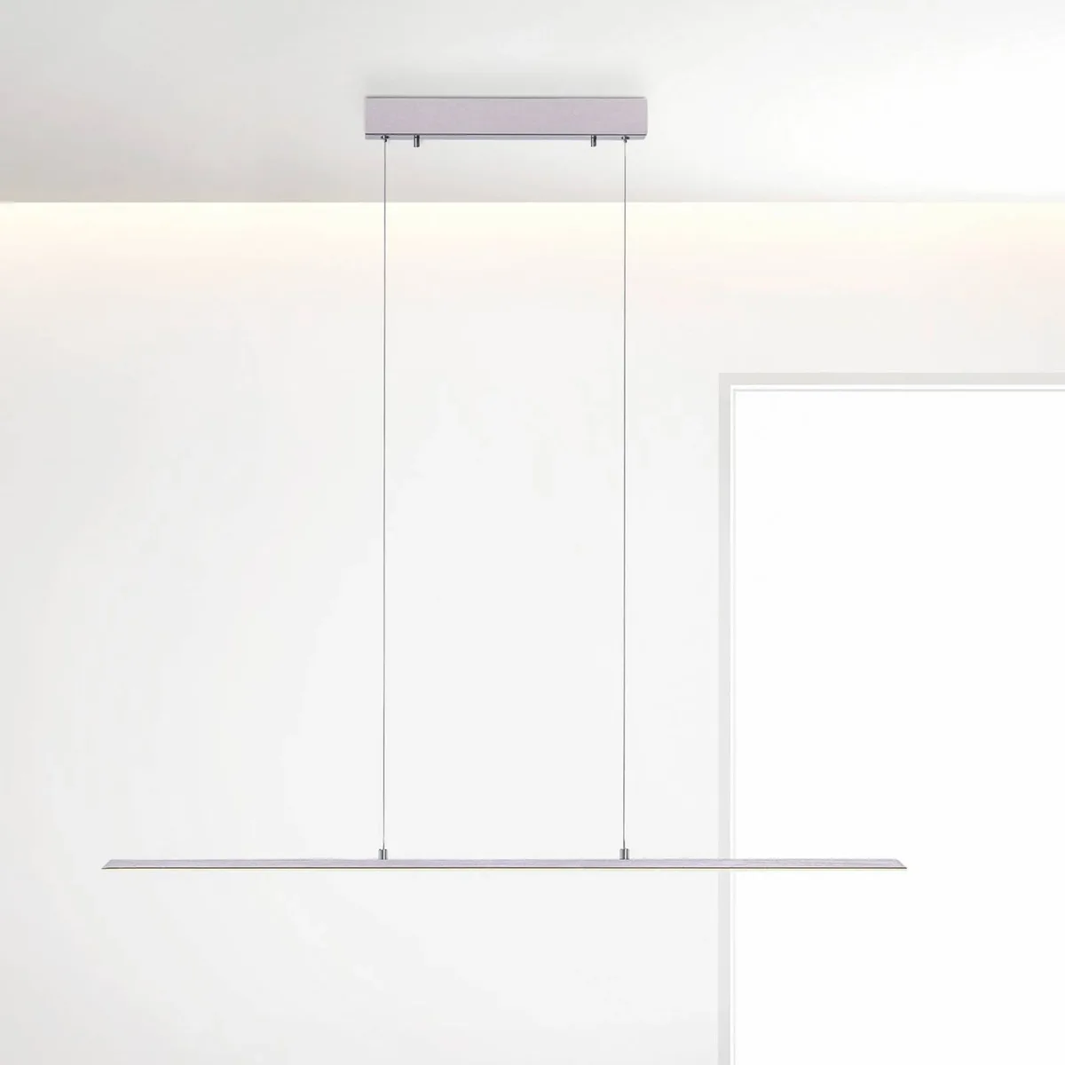 LED hanglamp Lite, zilver, 100 cm, CCT, dimbaar von Paul Neuhaus in Silber, Weiß – Produktfoto
