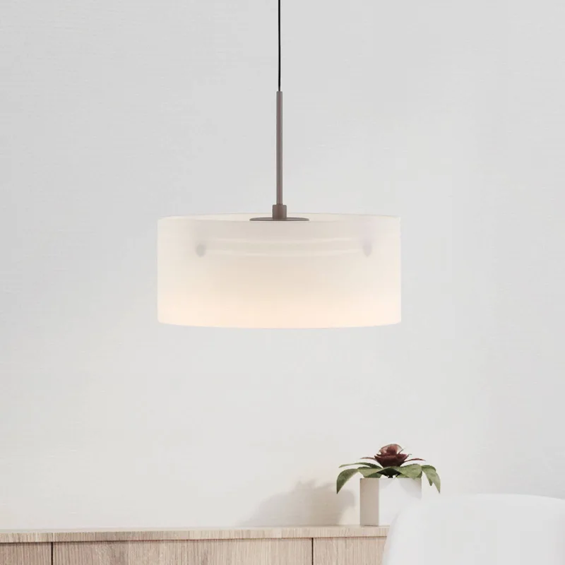 LED hanglamp MARIKA, beige/wit, Ø 20 cm, glas, dimbaar fra Paul Neuhaus i Beige – produktbillede