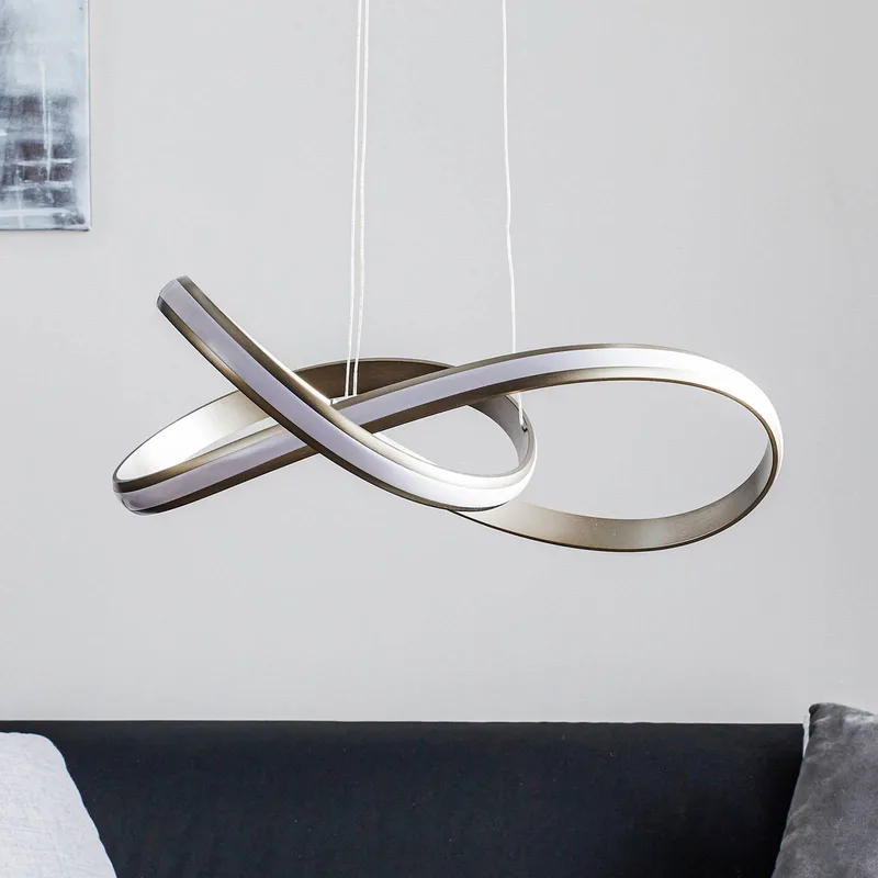 LED-hanglamp Melinda, 30W, dimbaar de Paul Neuhaus en Staalgrijs – photo produit