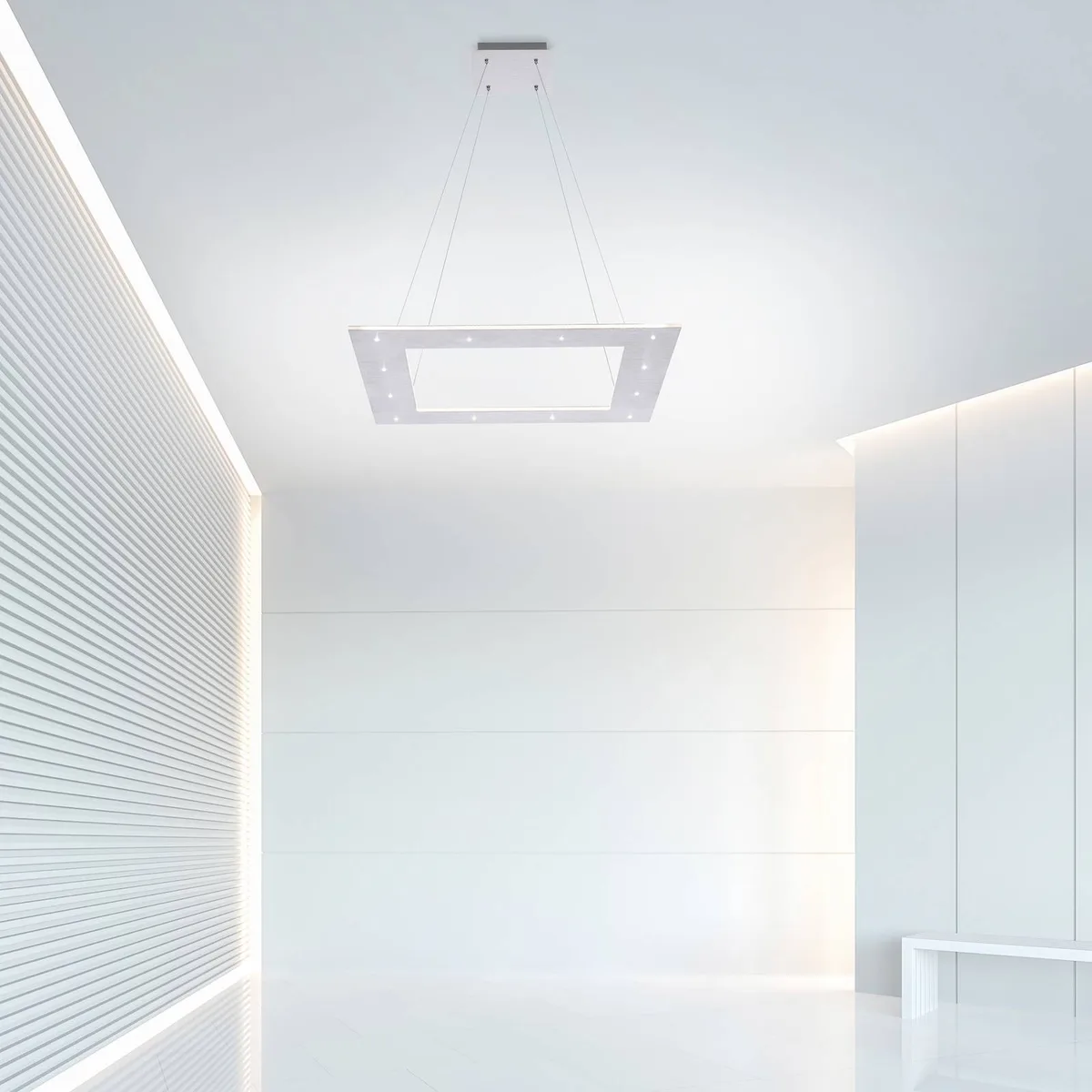LED hanglamp PURE Cosmo, aluminium, 50 cm, CCT, afstandsbediening von Paul Neuhaus in Alu geborsteld – Produktfoto