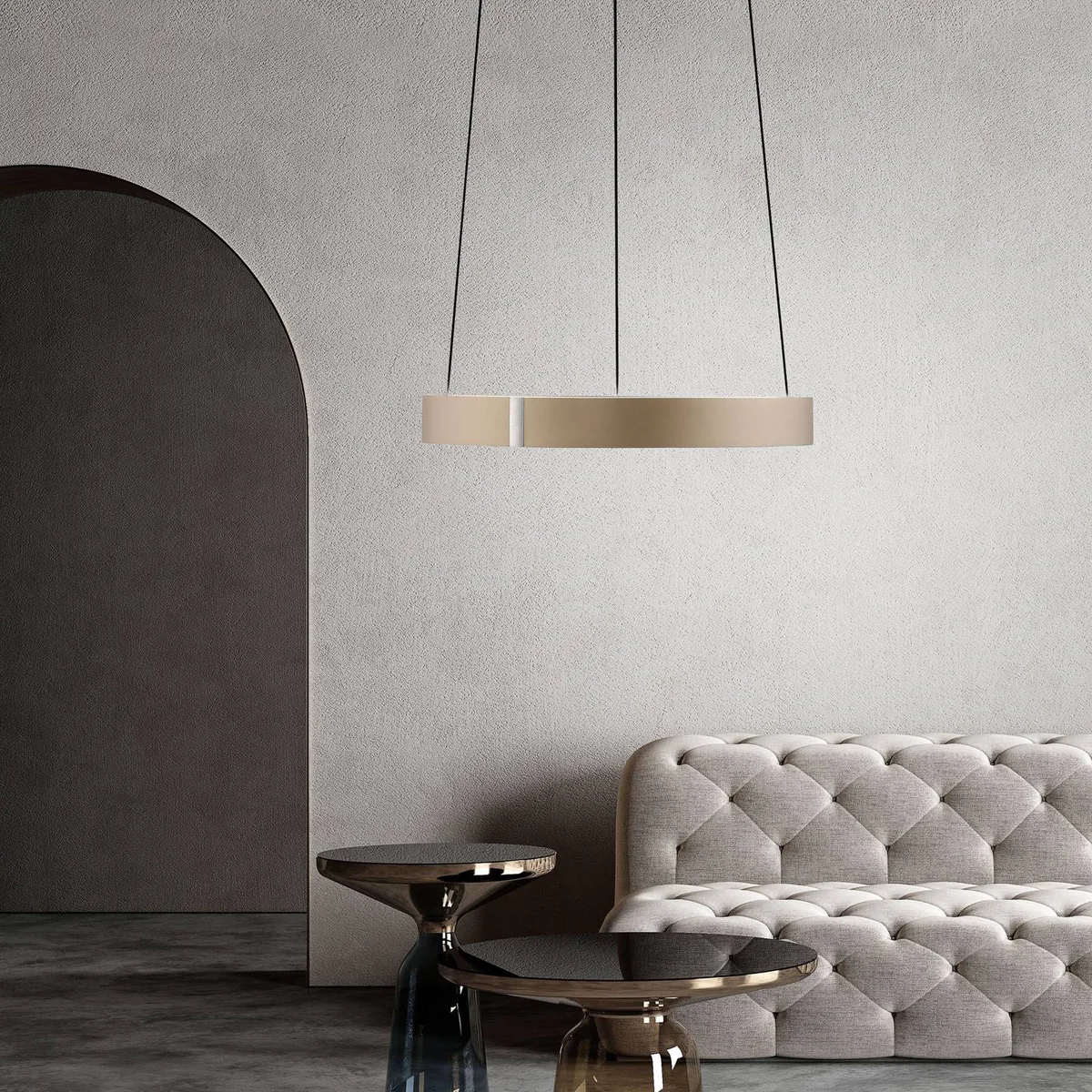 LED hanglamp PURE E-Clipse, brons, Ø 50 cm, CCT von Paul Neuhaus in Bronce – Produktfoto