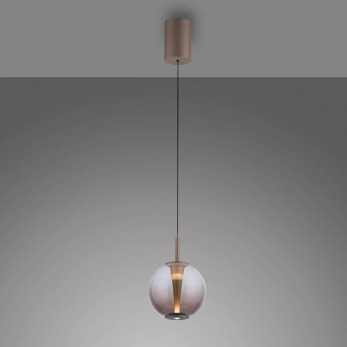LED hanglamp PURE Infinity, brons/amber, Ø 18 cm, CCT de Paul Neuhaus en Bronze, Amber – photo produit