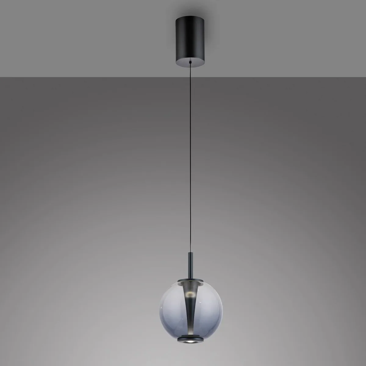LED hanglamp PURE Infinity, grijs/rookgrijs, Ø 18 cm, CCT von Paul Neuhaus in Grau, Rookgrijs – Produktfoto