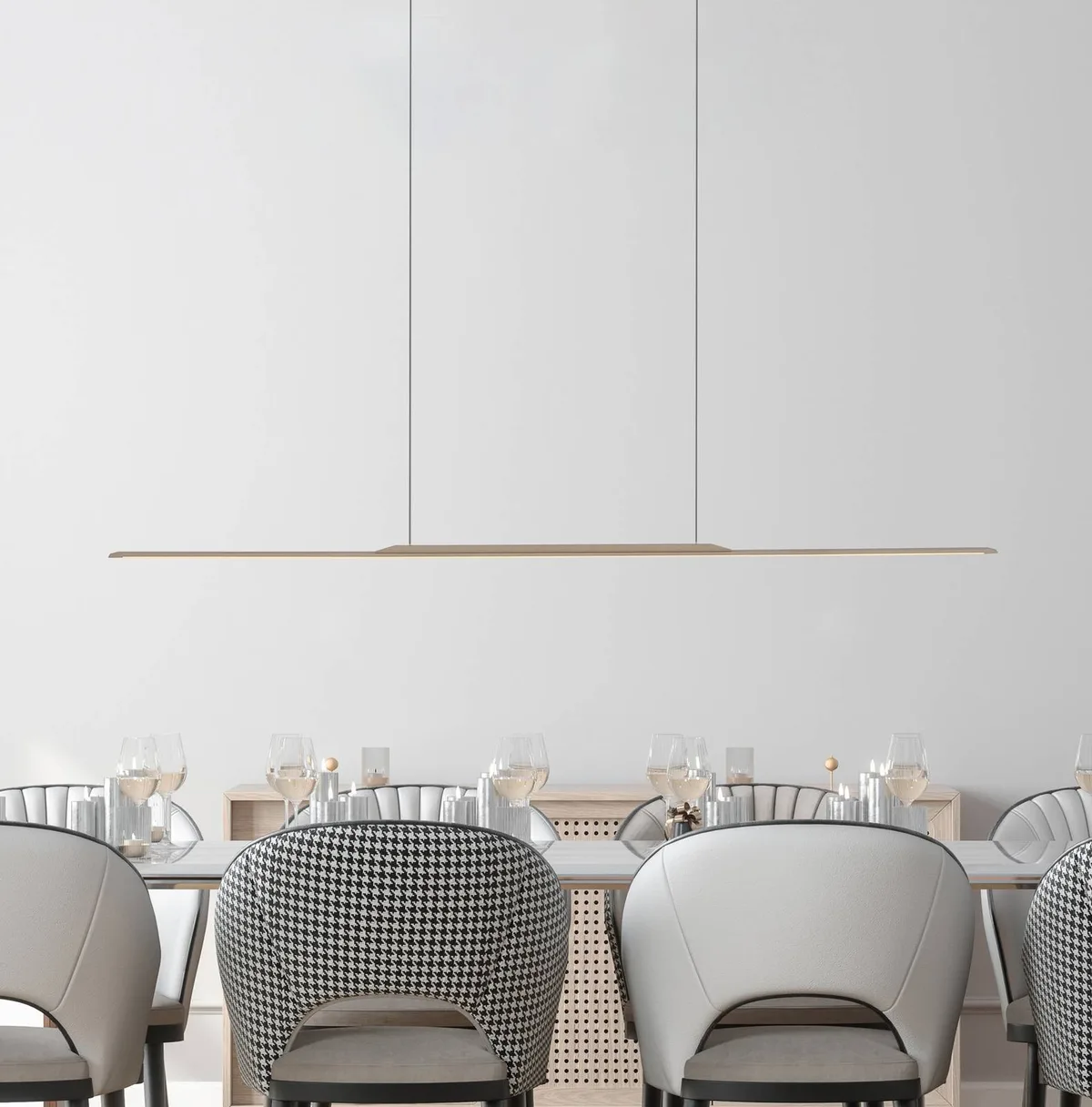 LED hanglamp PURE Surface, 125 cm, aluminium 3.000 K de Paul Neuhaus en Bronze – photo produit