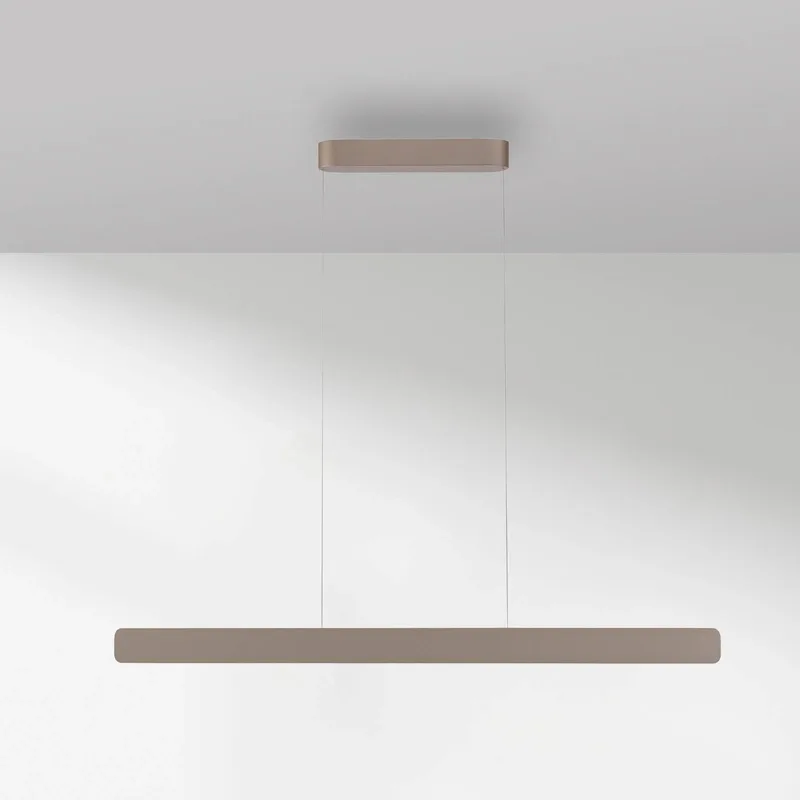 LED hanglamp Q-Stretto, brons, 120 cm de Paul Neuhaus en Bronze, Blanc – photo produit