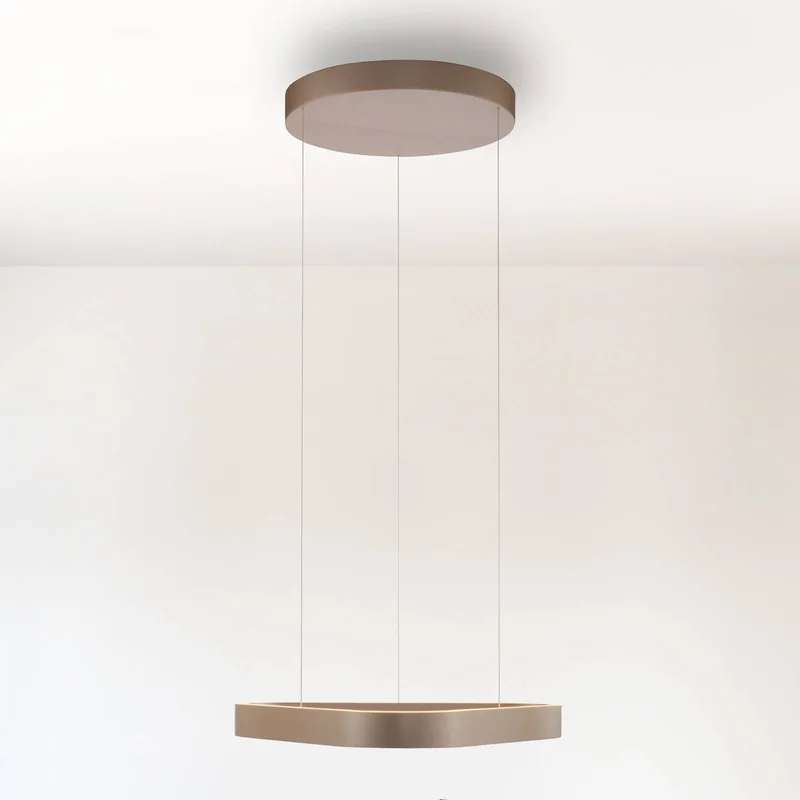 LED hanglamp Q-Stretto, brons, 60 cm van Paul Neuhaus in Brons, Wit – productfoto