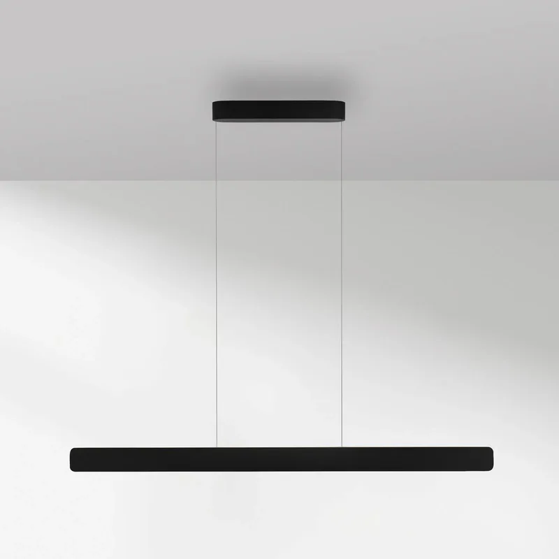 LED hanglamp Q-Stretto, zwart, 120 cm de Paul Neuhaus en Noir, Blanc – photo produit