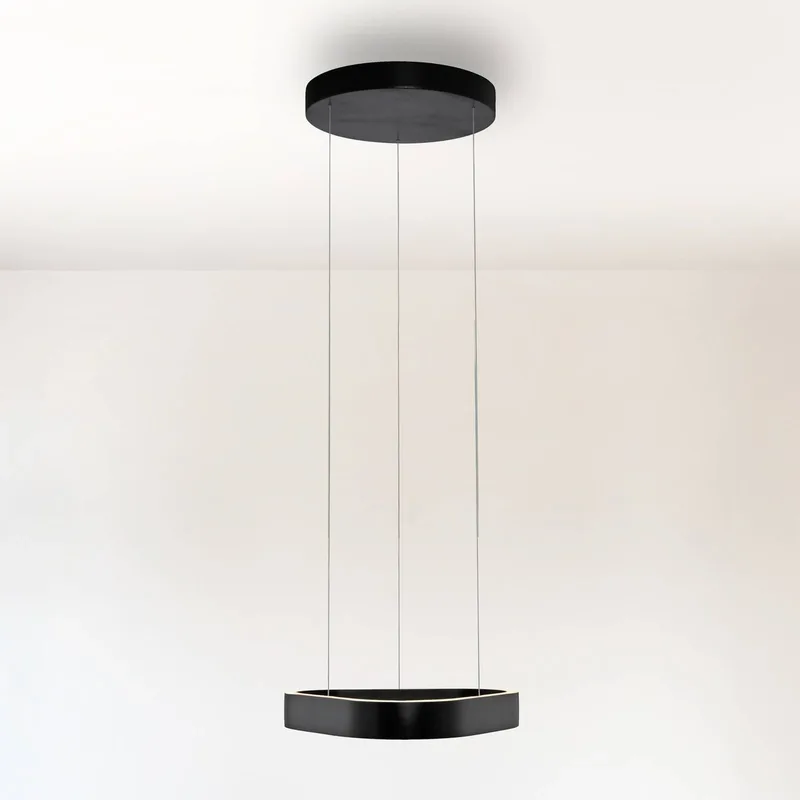 LED hanglamp Q-Stretto, zwart, 40,8 cm de Paul Neuhaus en Noir, Blanc – photo produit