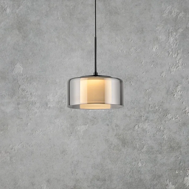 LED hanglamp Rika, Ø 15 cm, glas, dimbaar von Paul Neuhaus in Schwarz, Zwart-transparant – Produktfoto