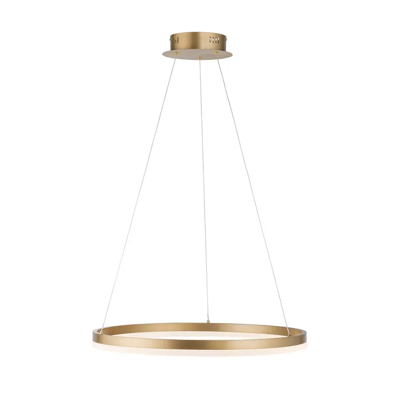 LED hanglamp Titus, Ø 60 cm, messing, dimbaar von Paul Neuhaus in Mat messing – Produktfoto