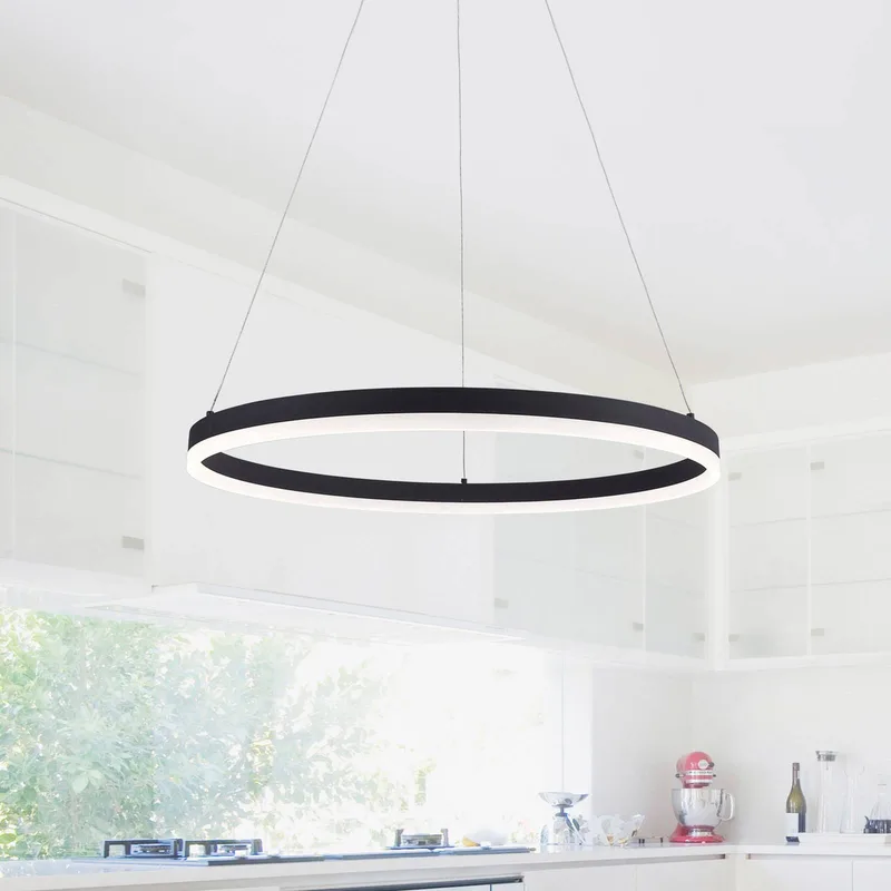 LED hanglamp TITUS, Ø 60 cm, metaal, Switchdim en dimbaar von Paul Neuhaus in Anthrazit – Produktfoto