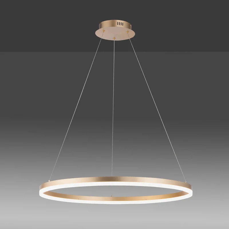 LED hanglamp Titus, Ø 80 cm, messing, dimbaar de Paul Neuhaus en Mat messing – photo produit