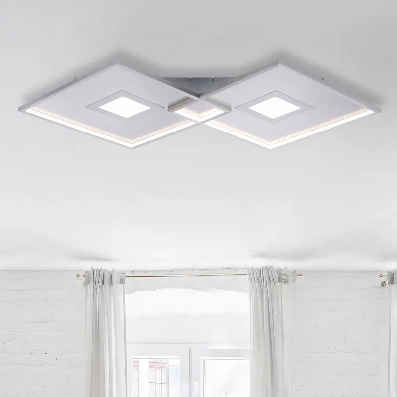 LED plafondlamp Amara, twee vierkanten från Paul Neuhaus i Silver – produktbild
