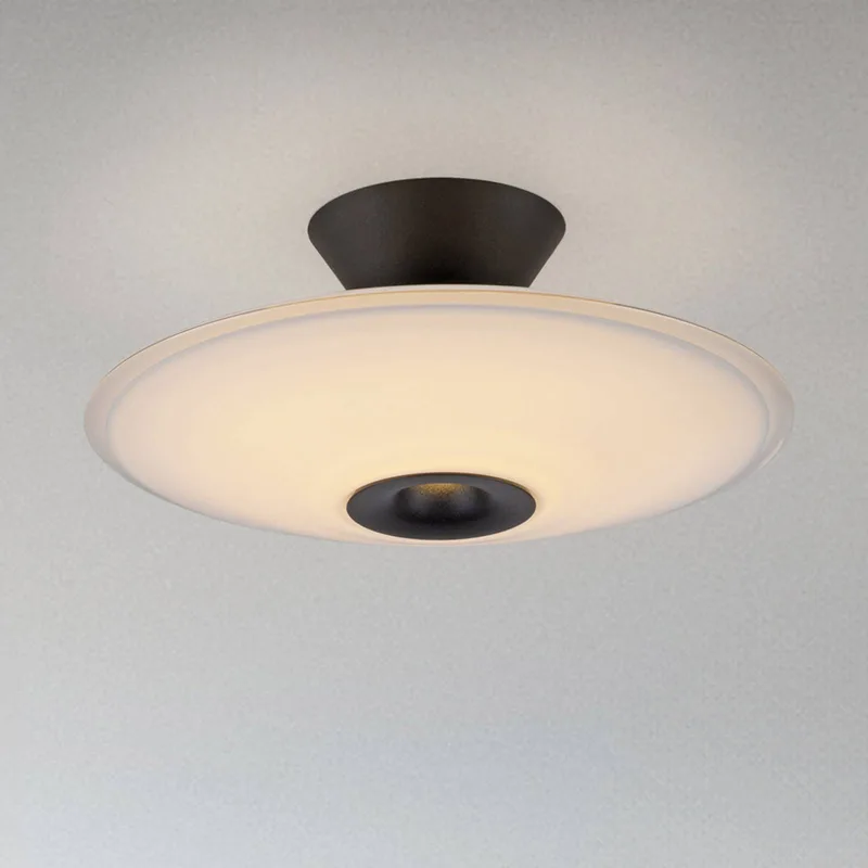 LED plafondlamp Elipsa, wit/zwart, Ø 35 cm de Paul Neuhaus en Blanc, Noir – photo produit