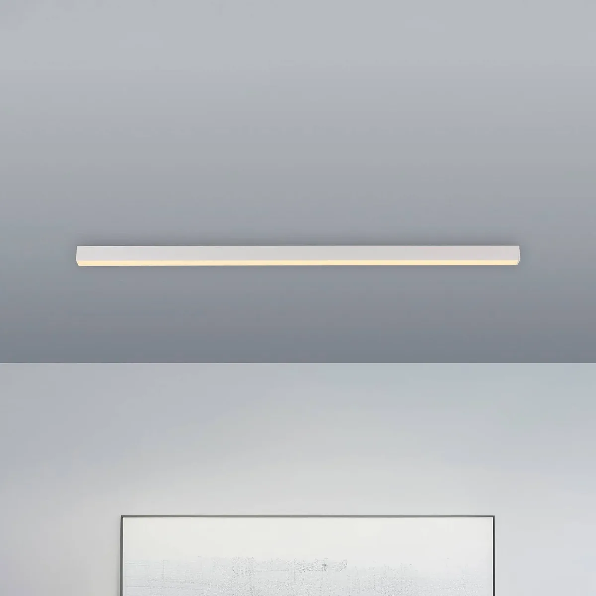 LED plafondlamp Lines, 110 cm, CCT, afstandsbediening von Paul Neuhaus in Weiß – Produktfoto