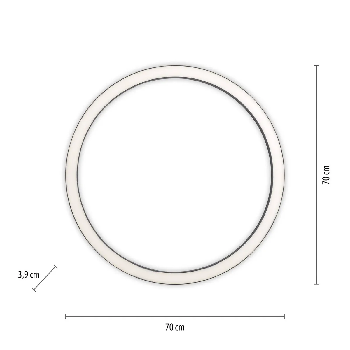 LED plafondlamp Lines, Ø 70 cm, CCT, afstandsbediening fra Paul Neuhaus i Antracit – produktbillede