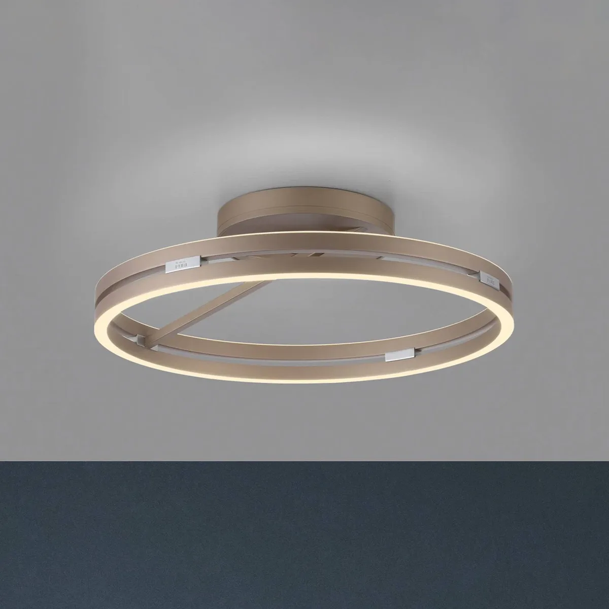 LED plafondlamp Loop bronskleurig, metaal Ø 60 cm CCT by Paul Neuhaus in Bronze – product photo