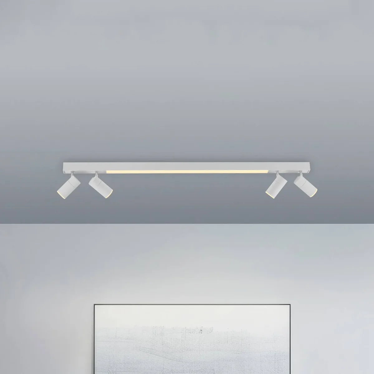 LED plafondlamp PURE Lines, 120 cm, CCT, afstandsbediening fra Paul Neuhaus i Hvid – produktbillede
