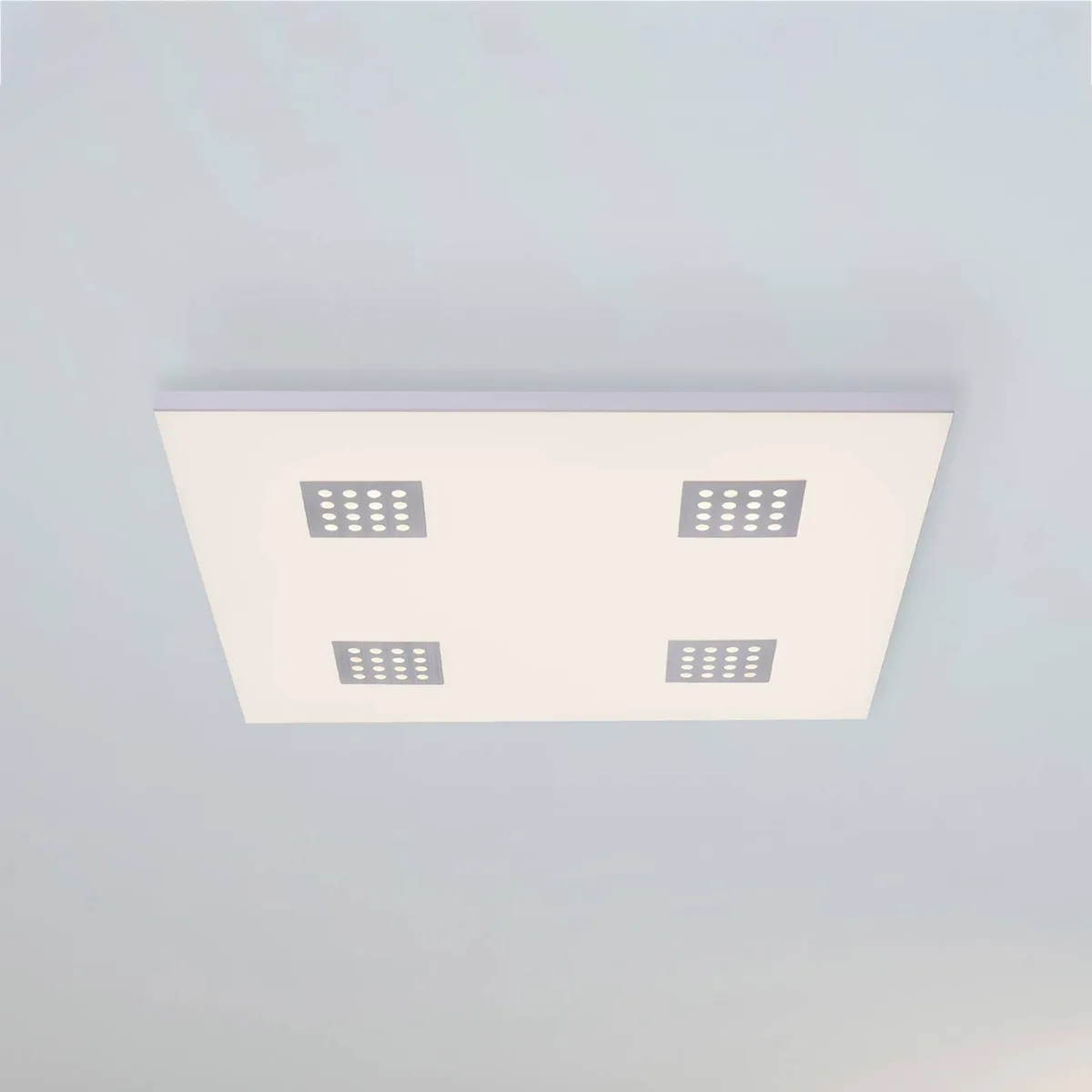LED plafondlamp PURE Neo, 62 cm, aluminium, CCT, afstandsbediening de Paul Neuhaus en Geborsteld aluminium, Blanc – photo produit