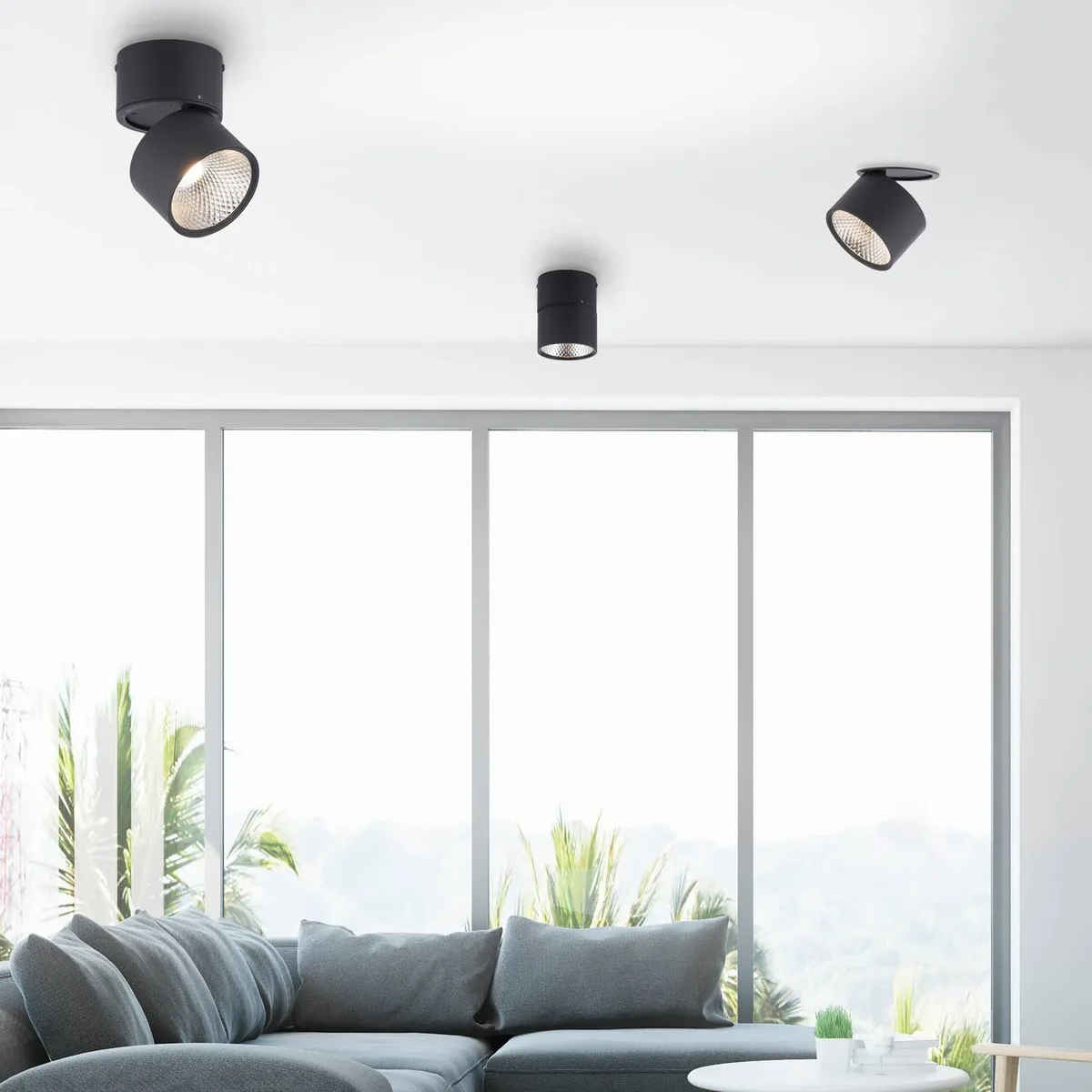 LED plafondlamp PURE Nola, 1-lamp de Paul Neuhaus en Noir – photo produit