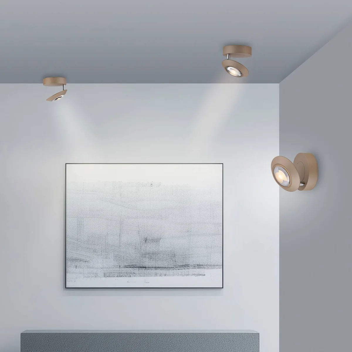 LED plafondlamp PURE Oculis bronskleurig, Ø 15 cm ijzer/glas de Paul Neuhaus en Bronze – photo produit