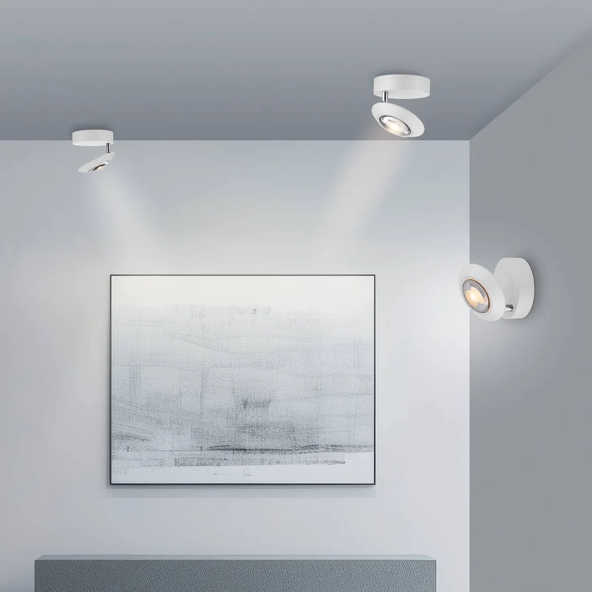 LED plafondlamp PURE Oculis, Ø 15 cm, ijzer/glas fra Paul Neuhaus i Hvid – produktbillede