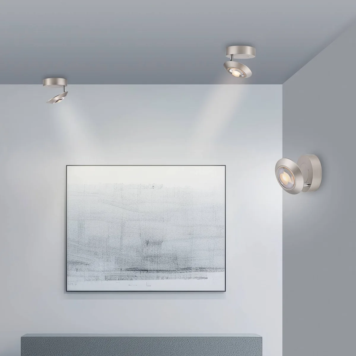 LED plafondlamp PURE Oculis, zilverkleurig, Ø 15 cm, ijzer/glas by Paul Neuhaus in Silver – product photo