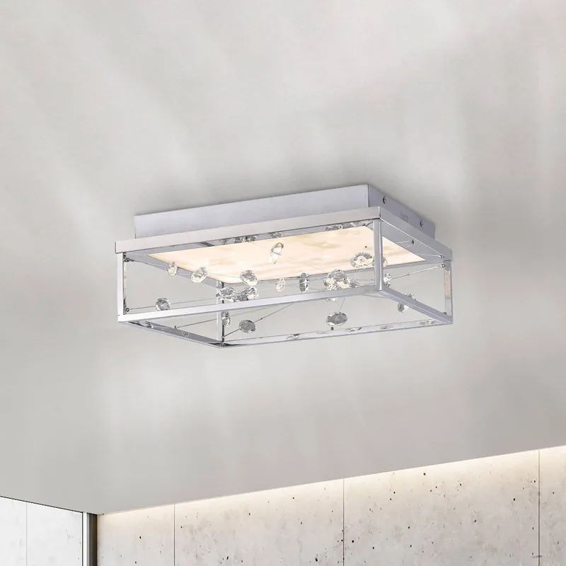 LED plafondlamp SKINA, 40 cm, CCT, dimbaar, afstandsbediening fra Paul Neuhaus i Krom – produktbillede