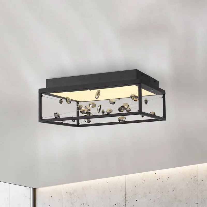 LED plafondlamp SKINA, 40 cm, CCT-dimbare afstandsbediening de Paul Neuhaus en Noir – photo produit