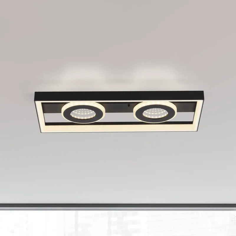 LED plafondlamp Traforo, 45 cm, CCT, dimbaar van Paul Neuhaus in Zwart – productfoto