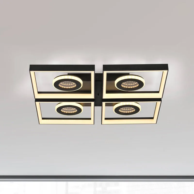 LED plafondlamp Traforo, 53 cm, CCT, dimbaar by Paul Neuhaus in Black – product photo
