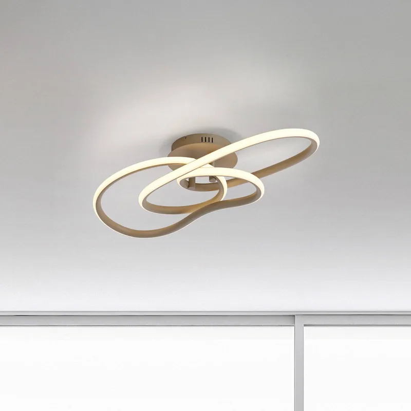 LED plafondlamp TWIST, lengte 90 cm, metaal, Switchdim fra Paul Neuhaus i Beige – produktbillede
