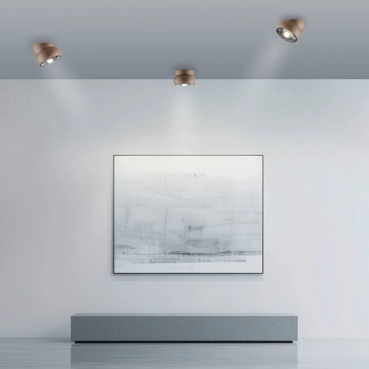 LED plafondspot PURE Move, Ø 12 cm, bronskleurig, metaal/glas von Paul Neuhaus in Bronze – Produktfoto