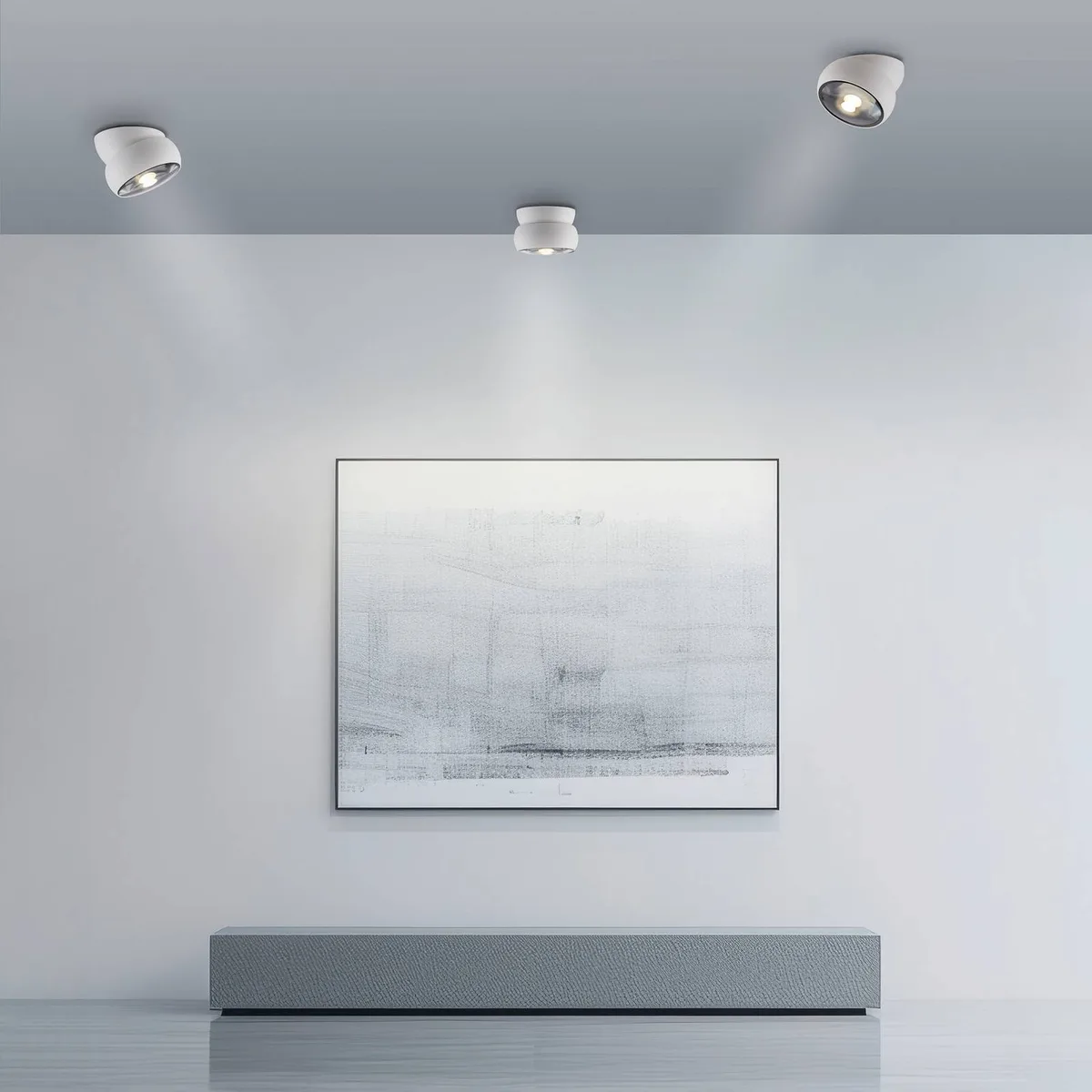 LED plafondspot PURE Move, Ø 12 cm, metaal/glas van Paul Neuhaus in Wit – productfoto