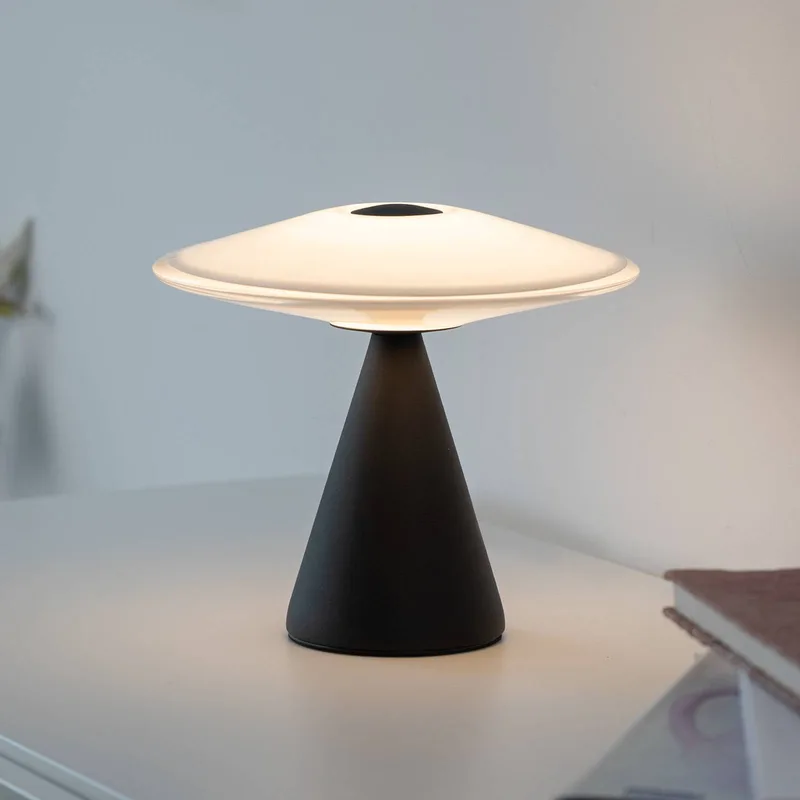 LED tafellamp Elipsa, wit/zwart, dimbaar von Paul Neuhaus in Weiß, Schwarz – Produktfoto