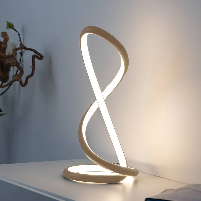 LED tafellamp Twist, hoogte 42 cm de Paul Neuhaus en Zandkleurig – photo produit