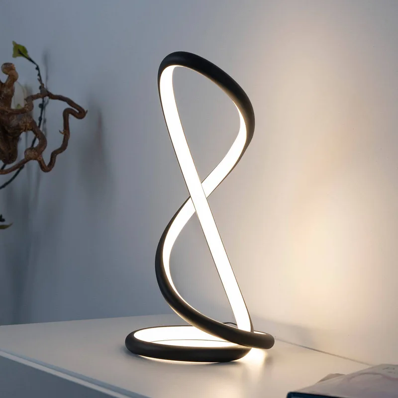 LED tafellamp Twist, hoogte 42 cm fra Paul Neuhaus i Sort – produktbillede