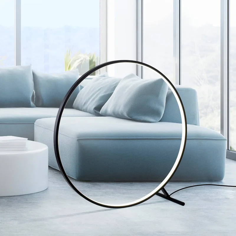LED-gulvlampe Hula CCT med fjernbetjening Ø 100cm fra Paul Neuhaus i Sort – produktbillede