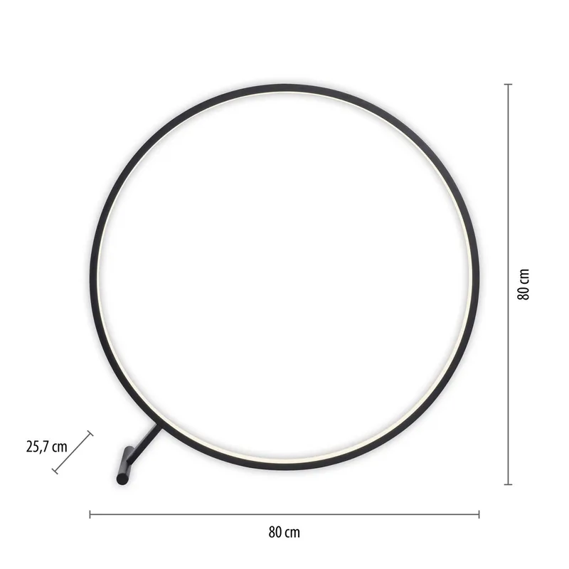 LED-gulvlampe Hula CCT med fjernbetjening Ø 80 cm fra Paul Neuhaus i Sort – produktbillede