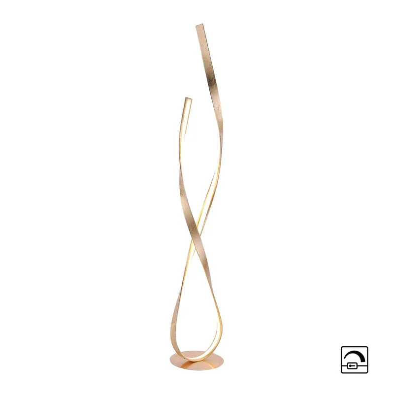 LED vloerlamp Linda, goud, metaal, dimbaar de Paul Neuhaus en Or, Blanc – photo produit