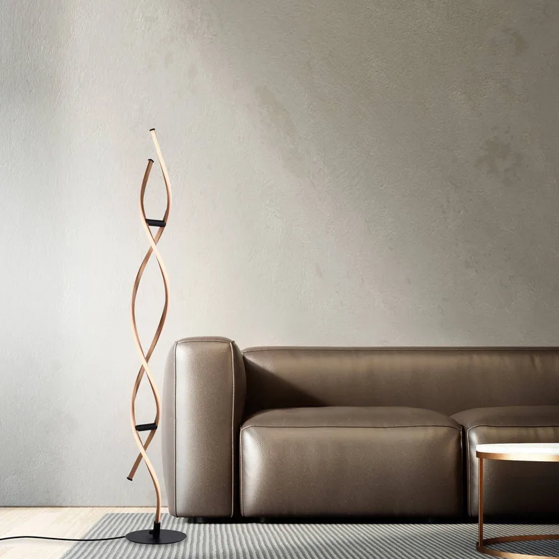 LED vloerlamp Polina, goud, metaal, dimbaar de Paul Neuhaus en Or, Noir, Blanc – photo produit