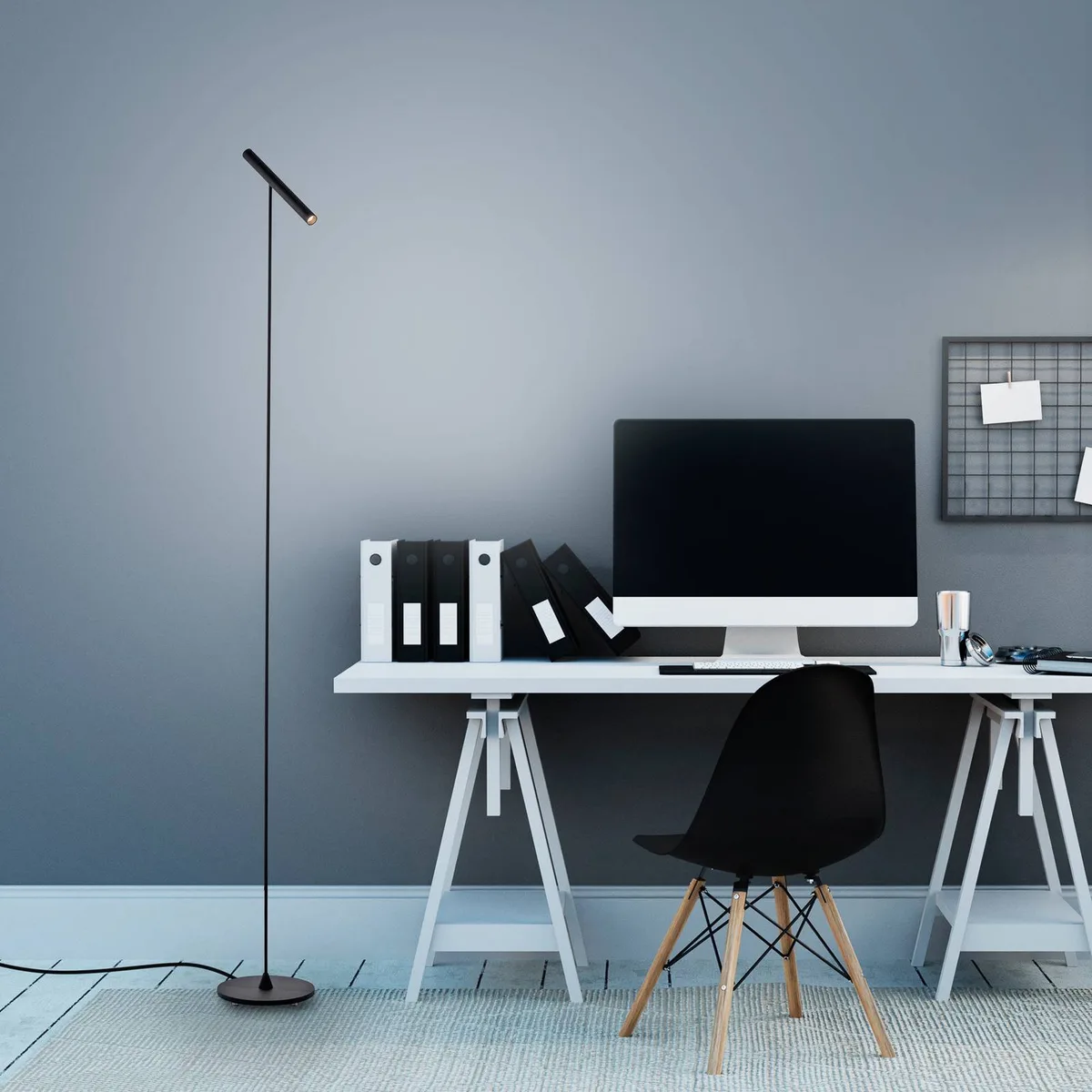 LED vloerlamp PURE Tutua, sensordimmer, zwart de Paul Neuhaus en Noir, Blanc – photo produit