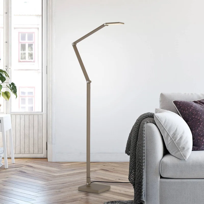 LED vloerlamp SAMSKY, hoogte 161 cm, metalen aanraakdimmer fra Paul Neuhaus i Bronze – produktbillede