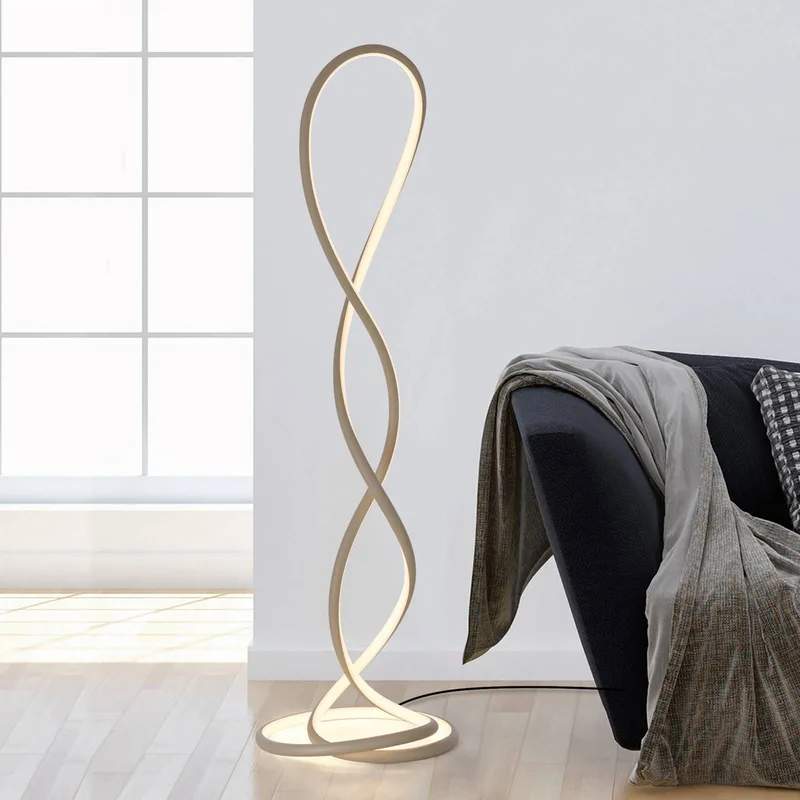 LED vloerlamp Twist, hoogte 143 cm fra Paul Neuhaus i Zandkleurig – produktbillede