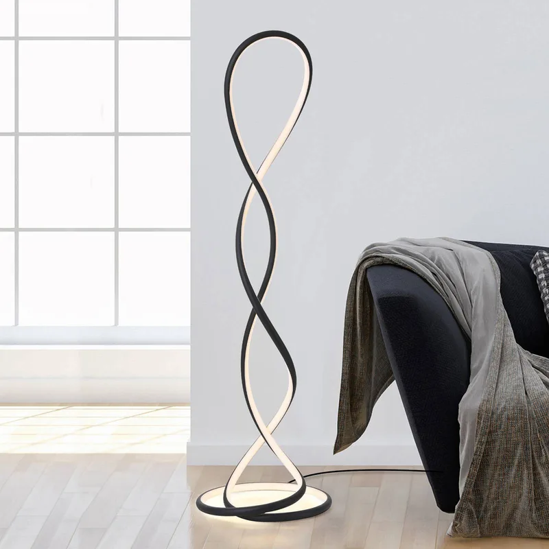 LED vloerlamp Twist, hoogte 143 cm de Paul Neuhaus en Noir – photo produit