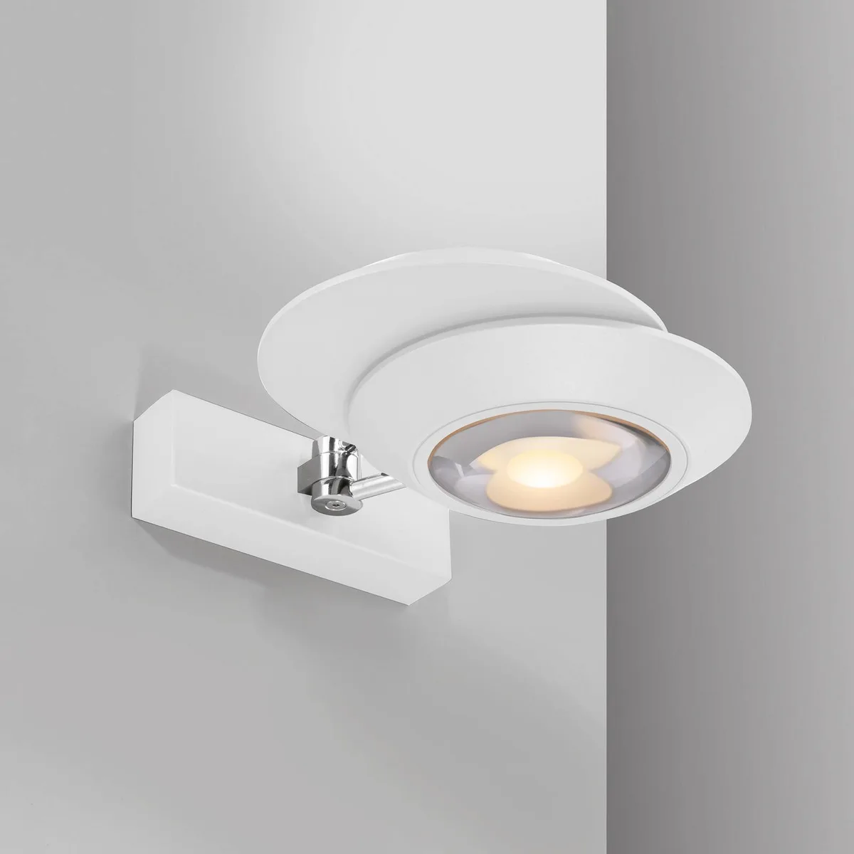 LED wandlamp PURE Oculis, 30 cm, ijzer/glas, 2-lamps fra Paul Neuhaus i Hvid – produktbillede