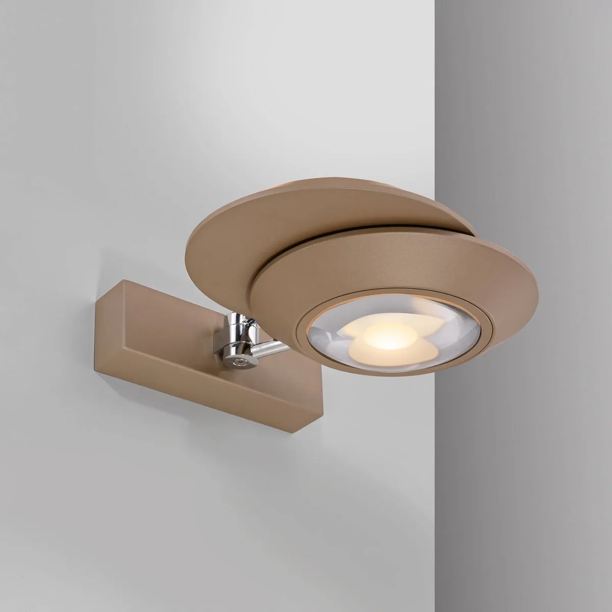 LED wandlamp PURE Oculis, bronskleurig, 30 cm, ijzer, 2-lamps fra Paul Neuhaus i Bronze – produktbillede
